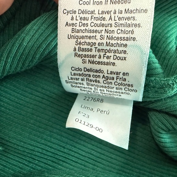 Nation LTD Kenzie Flounce Sleeve Tee Emerald Green Ribbed Top Size Small Holiday - Picture 8 of 11